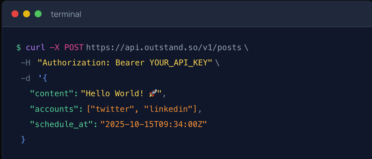 Simple showcase of outstand's social media API